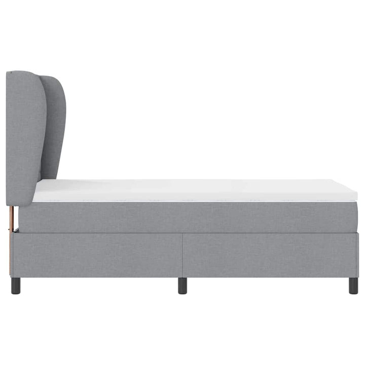 Box spring seng med madras Lysegrå 80 x 200 cm Stof