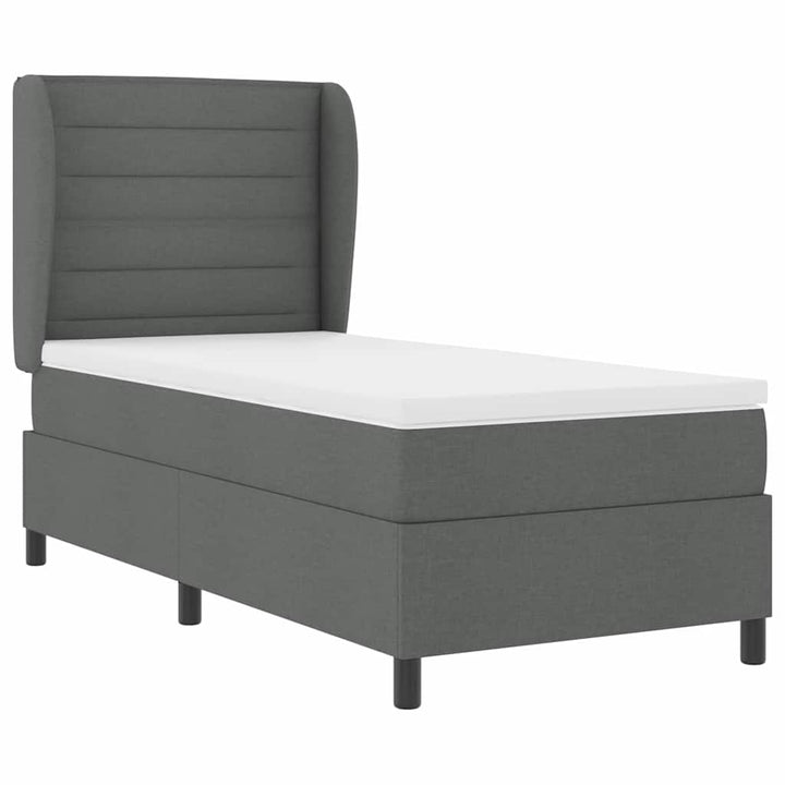 Box spring seng med madras Mørkegrå 80 x 200 cm Stof