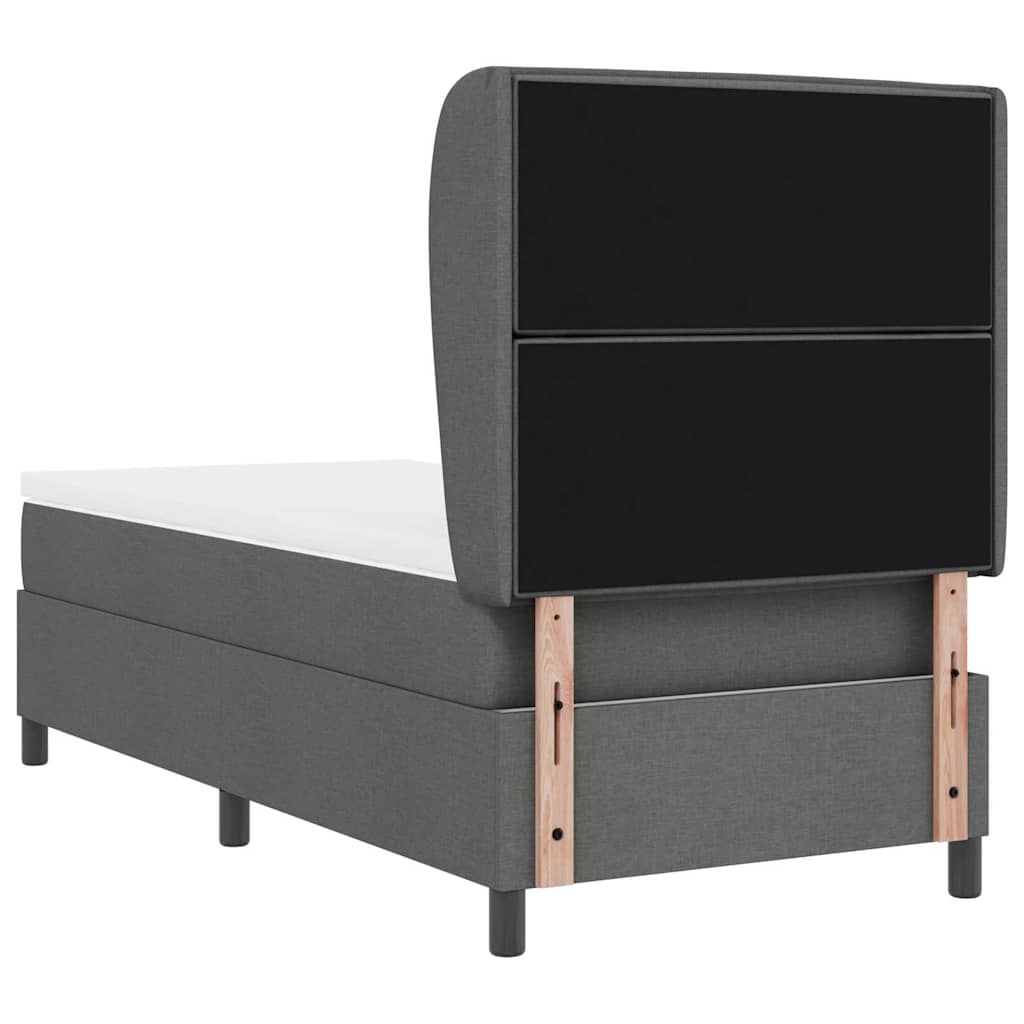Box spring seng med madras Mørkegrå 80 x 200 cm Stof