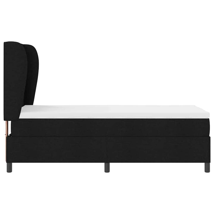 Box spring seng med madras med hovedgærde Sort 80 x 200 cm Stof