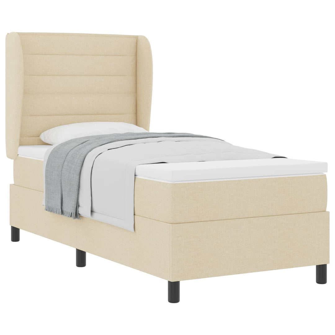 Box spring seng med madras Creme 80 x 200 cm Stof
