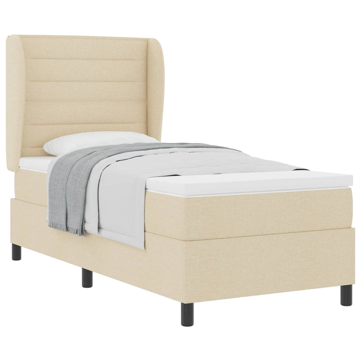 Box spring seng med madras Creme 80 x 200 cm Stof