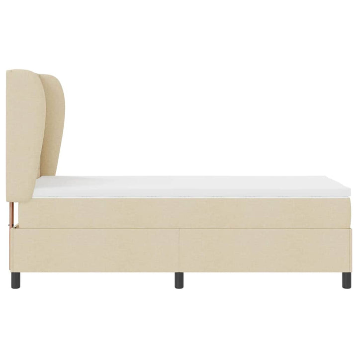 Box spring seng med madras Creme 80 x 200 cm Stof