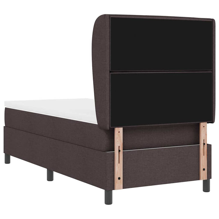 Box spring seng med madras Mørkebrun 90 x 190 cm Stof