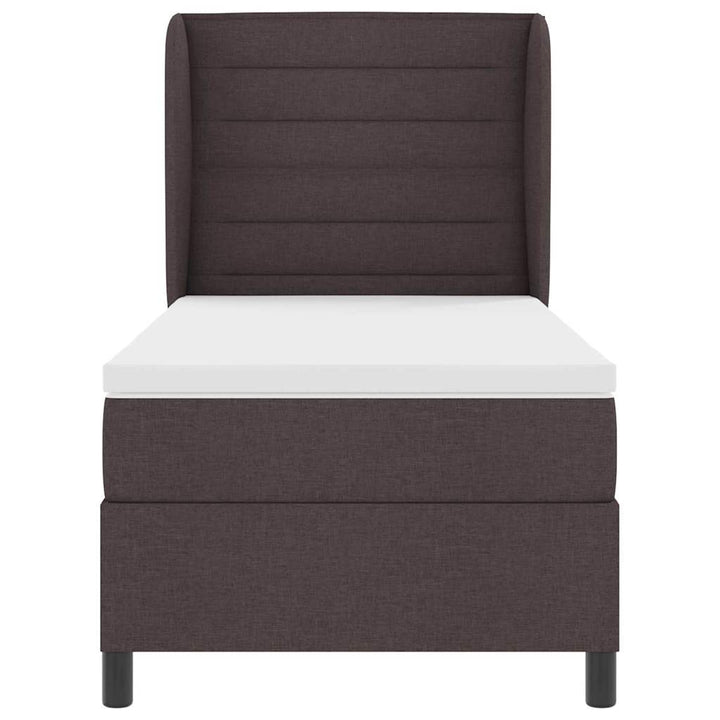 Box spring seng med madras Mørkebrun 90 x 190 cm Stof