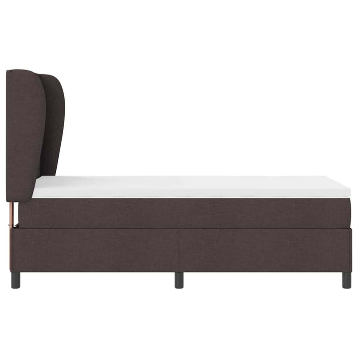 Box spring seng med madras Mørkebrun 90 x 190 cm Stof