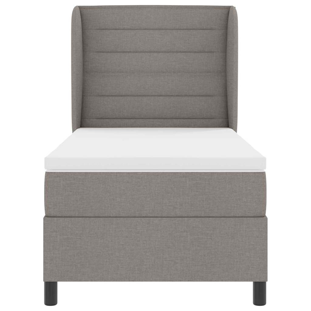 Box spring seng med madras Gråbrun 90 x 190 cm Stof