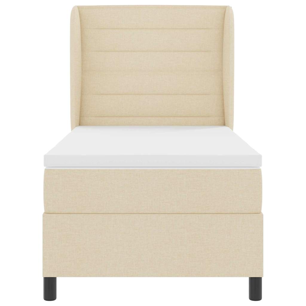 Box spring seng med madras Creme 90 x 190 cm Stof