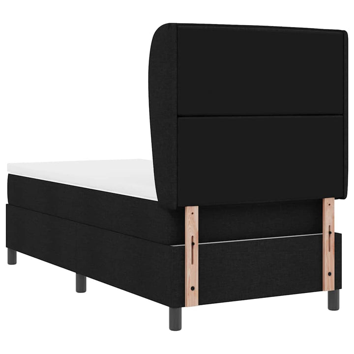 Box spring seng med madras med hovedgærde Sort 90 x 200 cm Stof