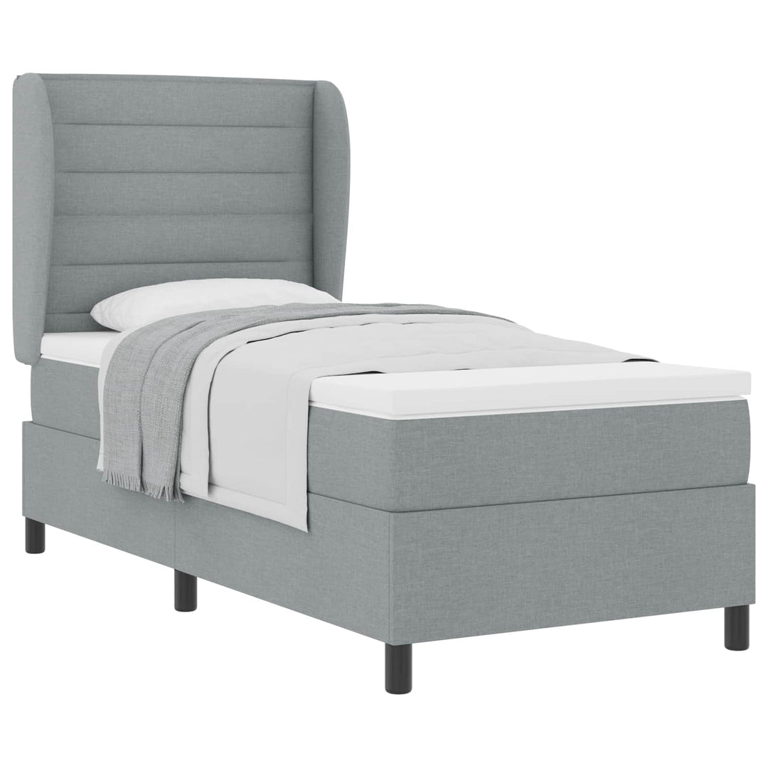 Box spring seng med madras Lysegrå 100 x 200 cm Stof