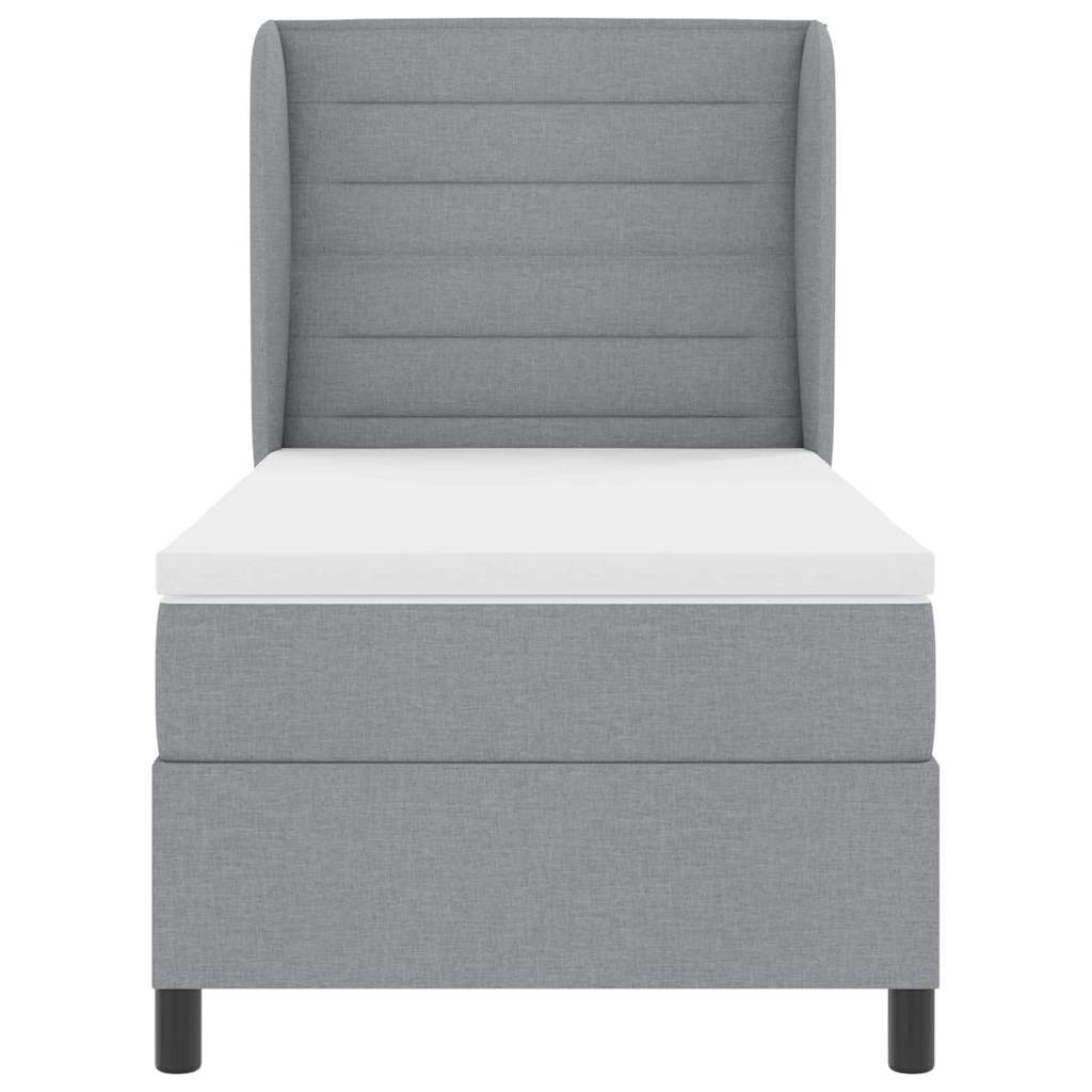 Box spring seng med madras Lysegrå 100 x 200 cm Stof
