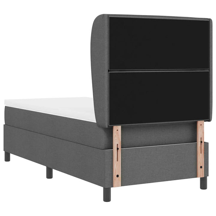 Box spring seng med madras Mørkegrå 100 x 200 cm Stof