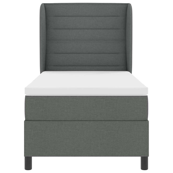 Box spring seng med madras Mørkegrå 100 x 200 cm Stof