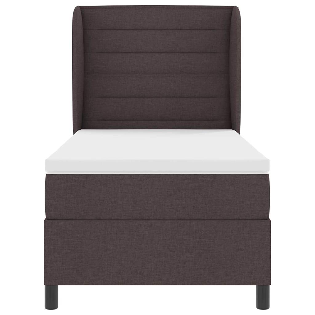 Box spring seng med madras Mørkebrun 100 x 200 cm Stof