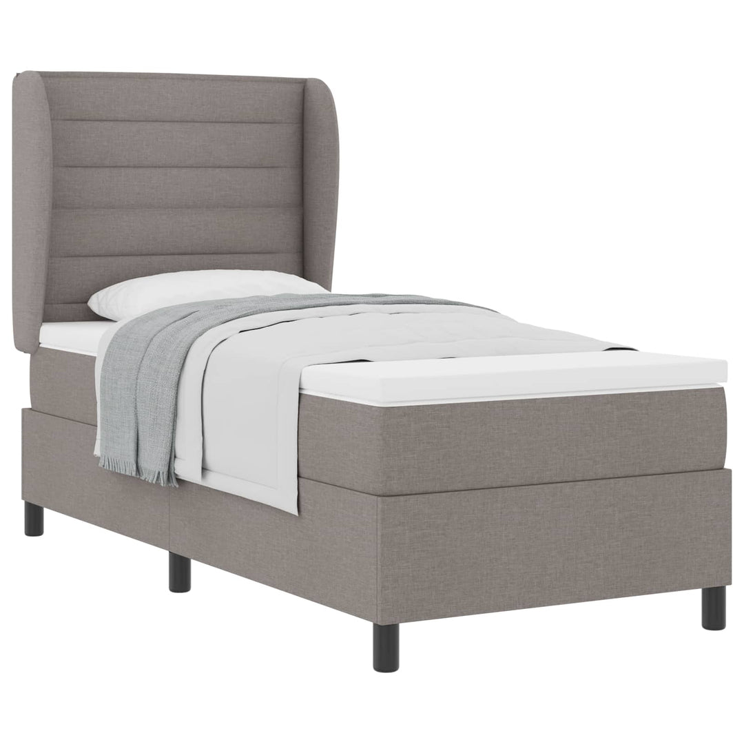 Box spring seng med madras Gråbrun 100 x 200 cm Stof