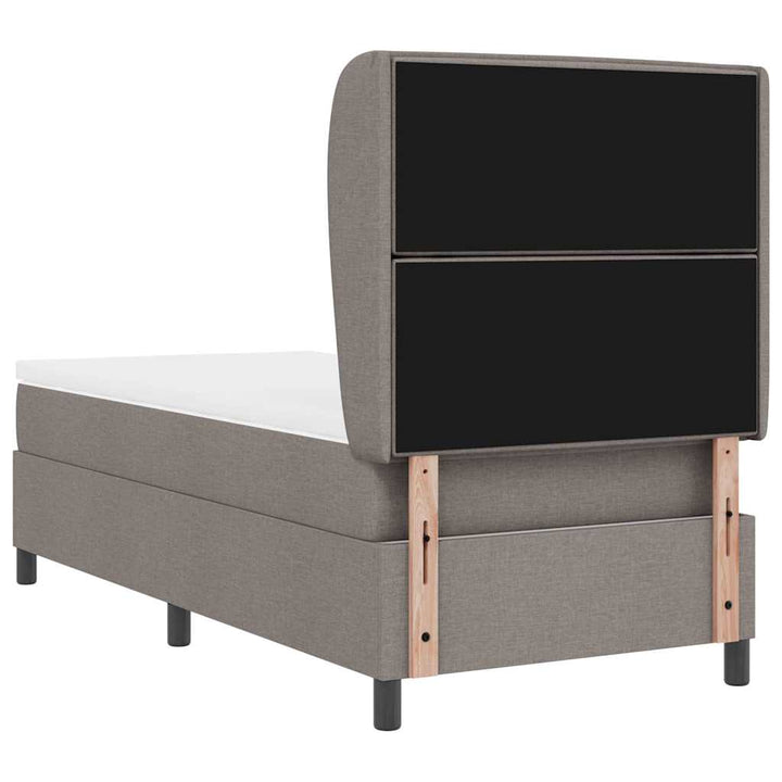 Box spring seng med madras Gråbrun 100 x 200 cm Stof