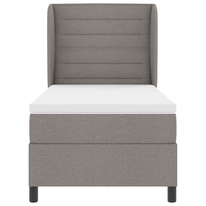 Box spring seng med madras Gråbrun 100 x 200 cm Stof