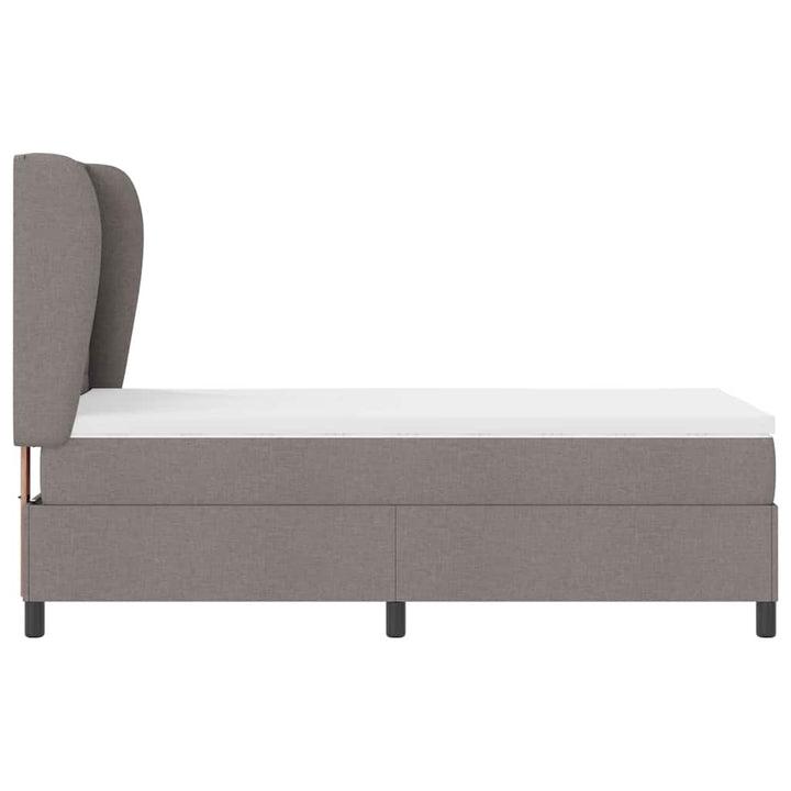 Box spring seng med madras Gråbrun 100 x 200 cm Stof