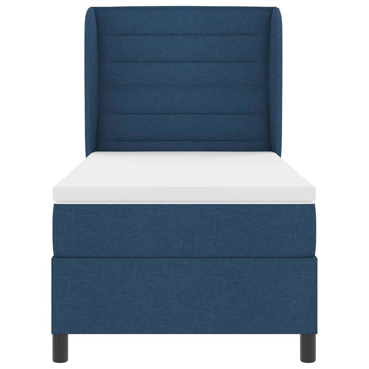 Box spring seng med madras med hovedgærde Blå 100 x 200 cm Stof