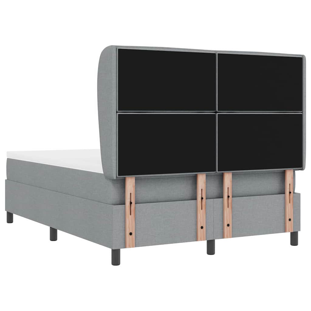 Box spring seng med madras Lysegrå 140 x 190 cm Stof