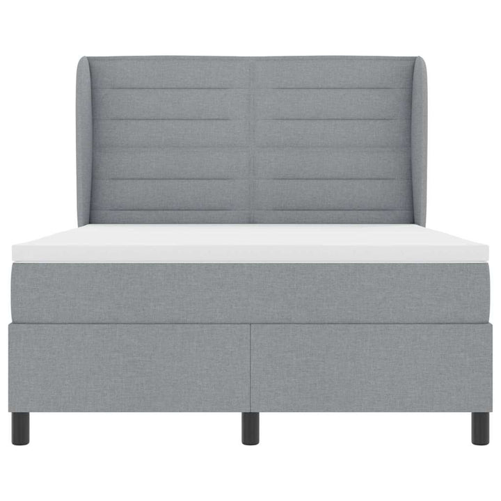 Box spring seng med madras Lysegrå 140 x 190 cm Stof