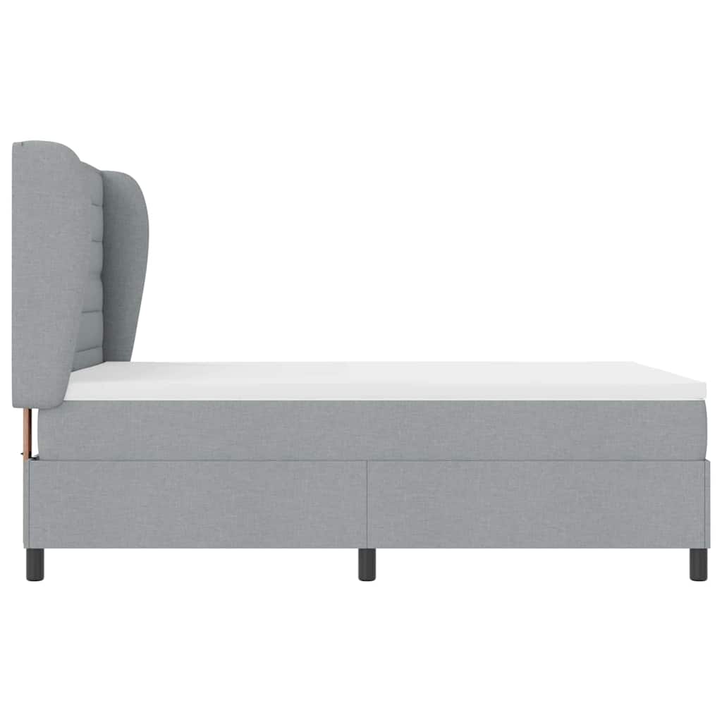 Box spring seng med madras Lysegrå 140 x 190 cm Stof