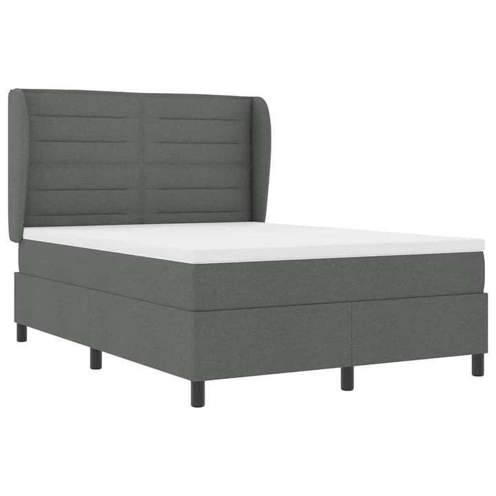 Box spring seng med madras Mørkegrå 140 x 190 cm Stof