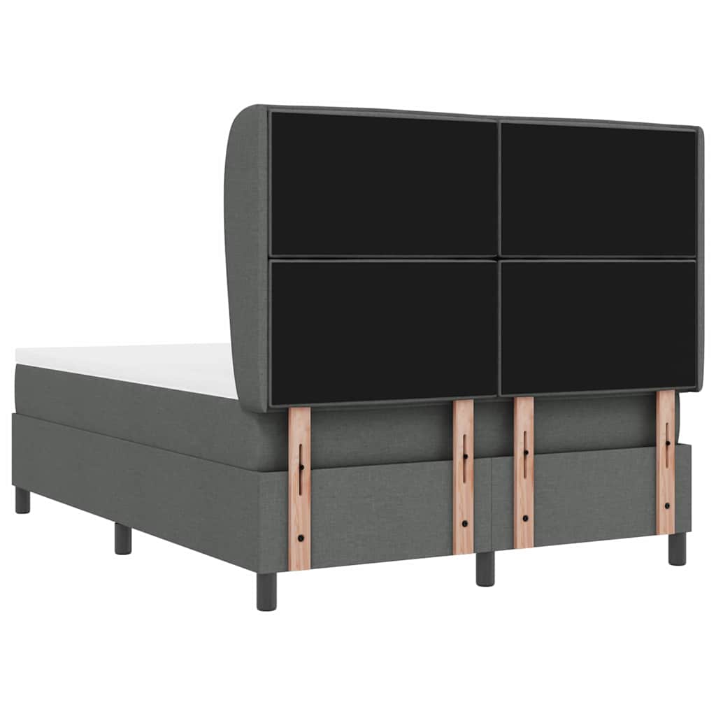 Box spring seng med madras Mørkegrå 140 x 190 cm Stof