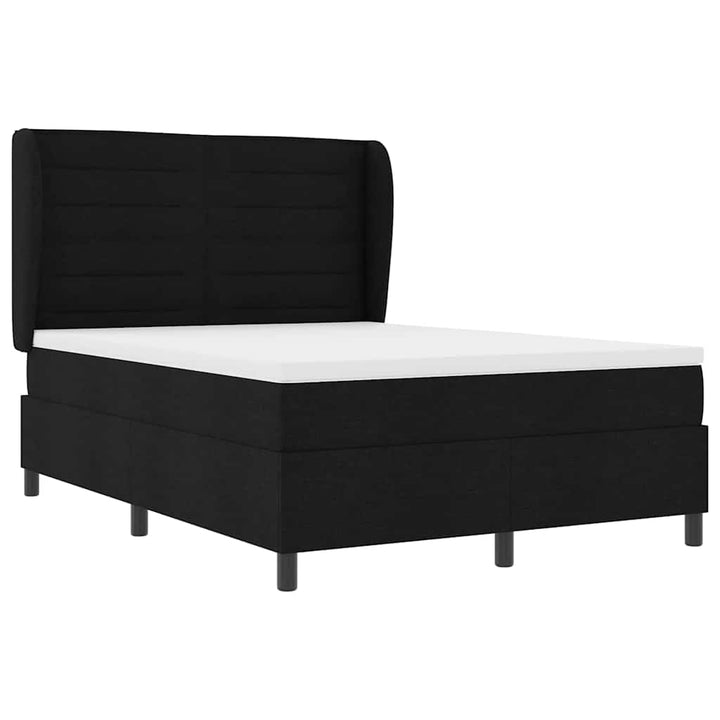 Box spring seng med madras Sort 140 x 190 cm Stof