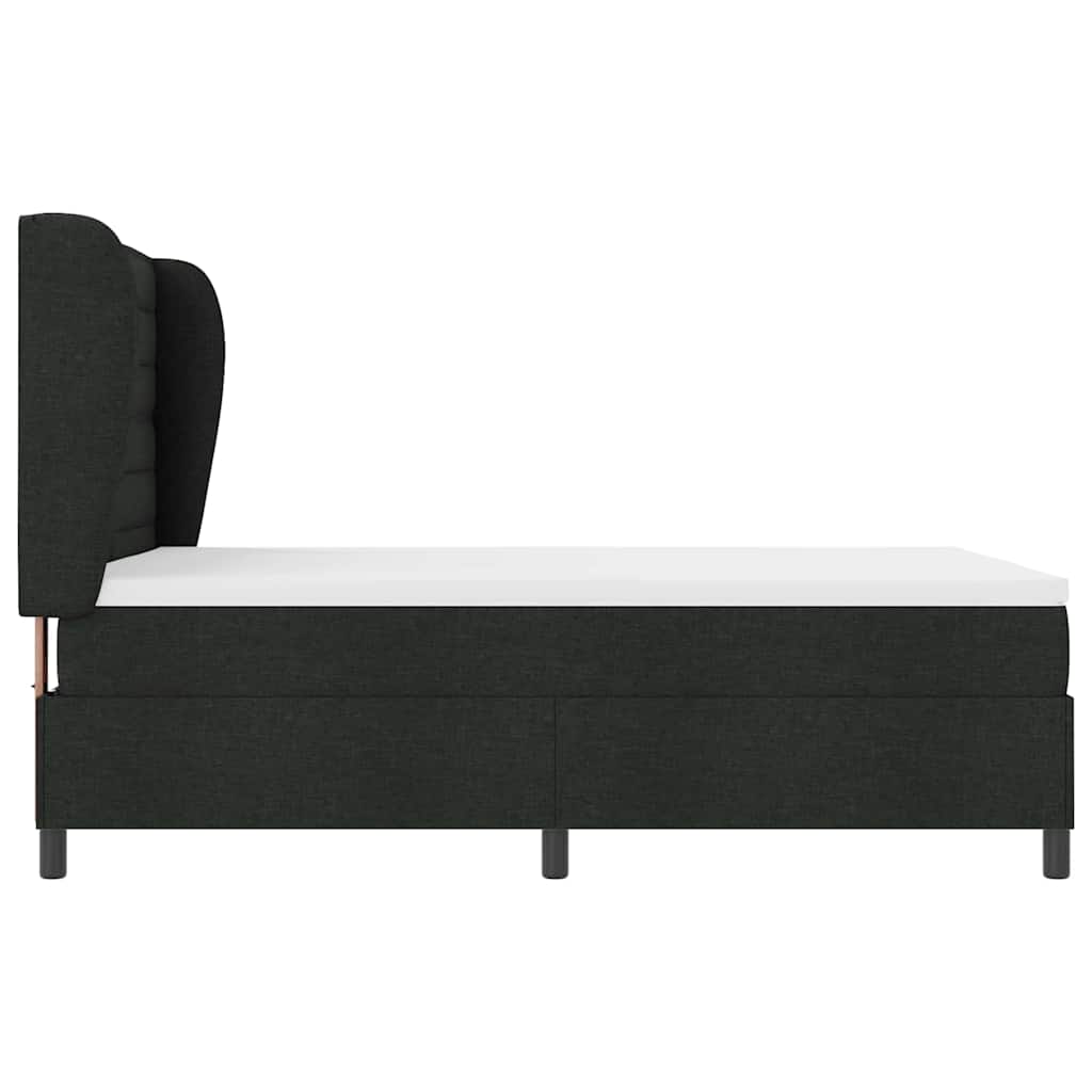 Box spring seng med madras Sort 140 x 190 cm Stof