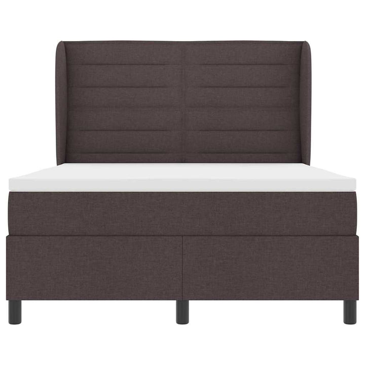 Box spring seng med madras Mørkebrun 140 x 190 cm Stof