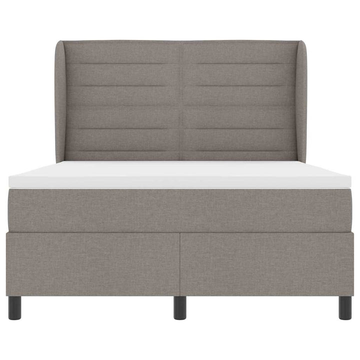 Box spring seng med madras Gråbrun 140 x 190 cm Stof