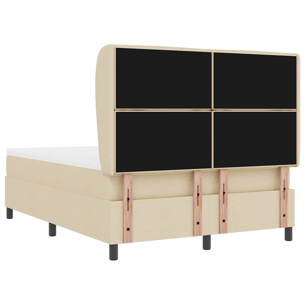 Box spring seng med madras Creme 140 x 190 cm Stof
