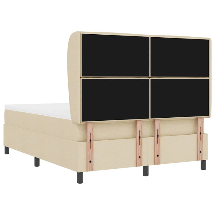 Box spring seng med madras Creme 140 x 190 cm Stof