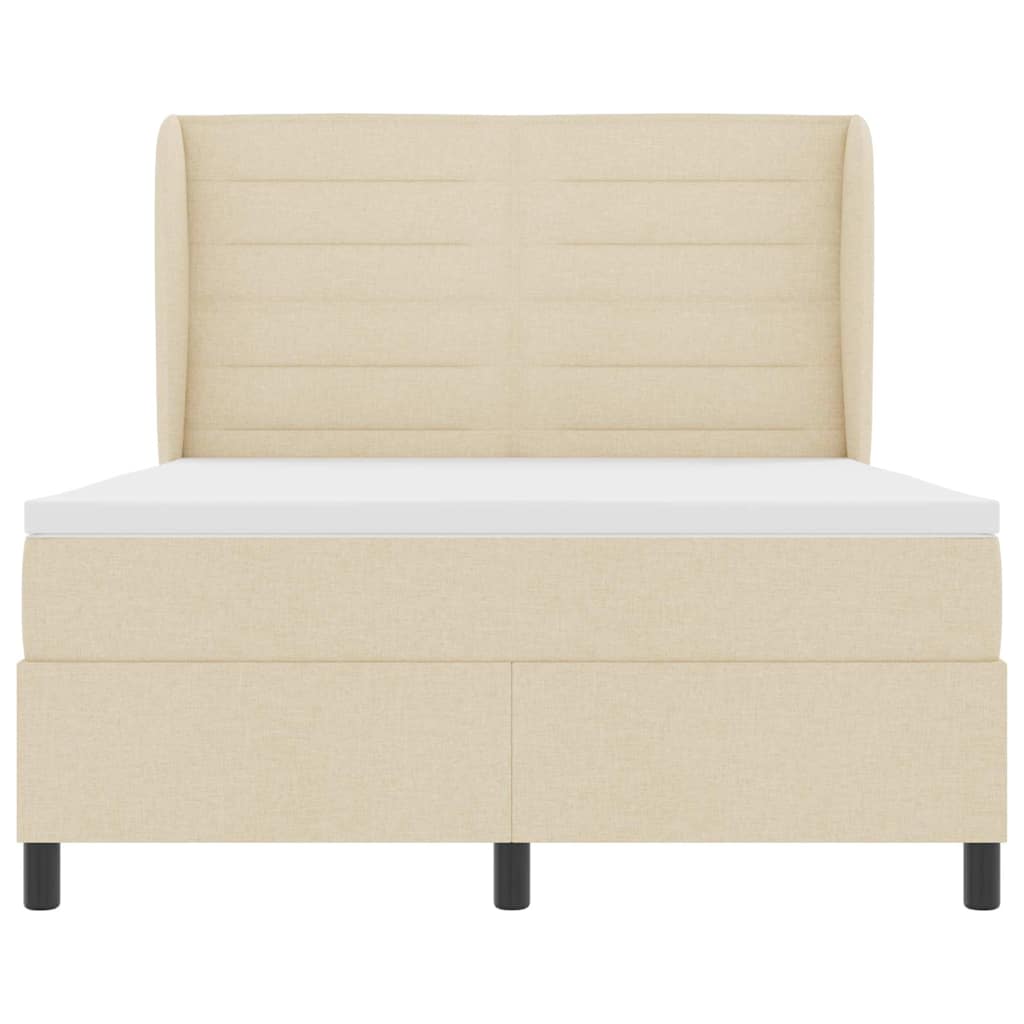Box spring seng med madras Creme 140 x 190 cm Stof
