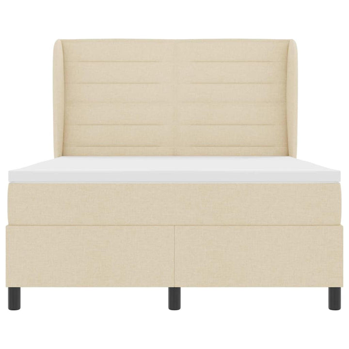 Box spring seng med madras Creme 140 x 190 cm Stof