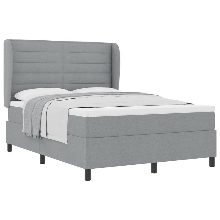 Box spring seng med madras Lysegrå 140 x 200 cm Stof