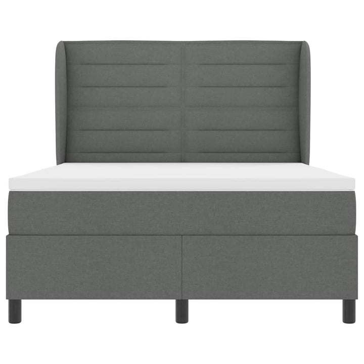 Box spring seng med madras Mørkegrå 140 x 200 cm Stof