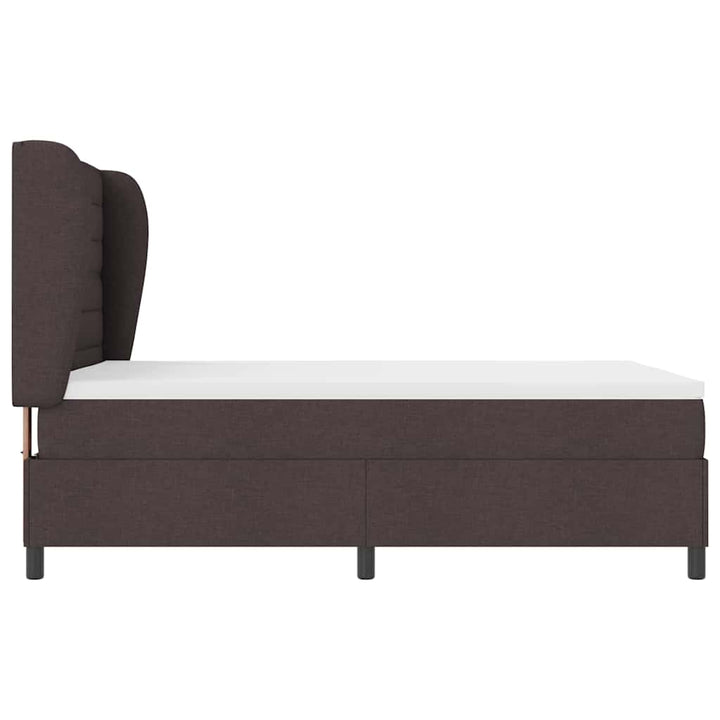Box spring seng med madras Mørkebrun 140 x 200 cm Stof