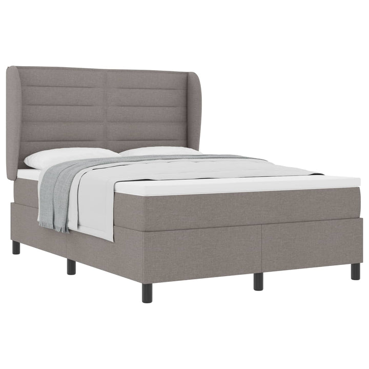Box spring seng med madras Gråbrun 140 x 200 cm Stof