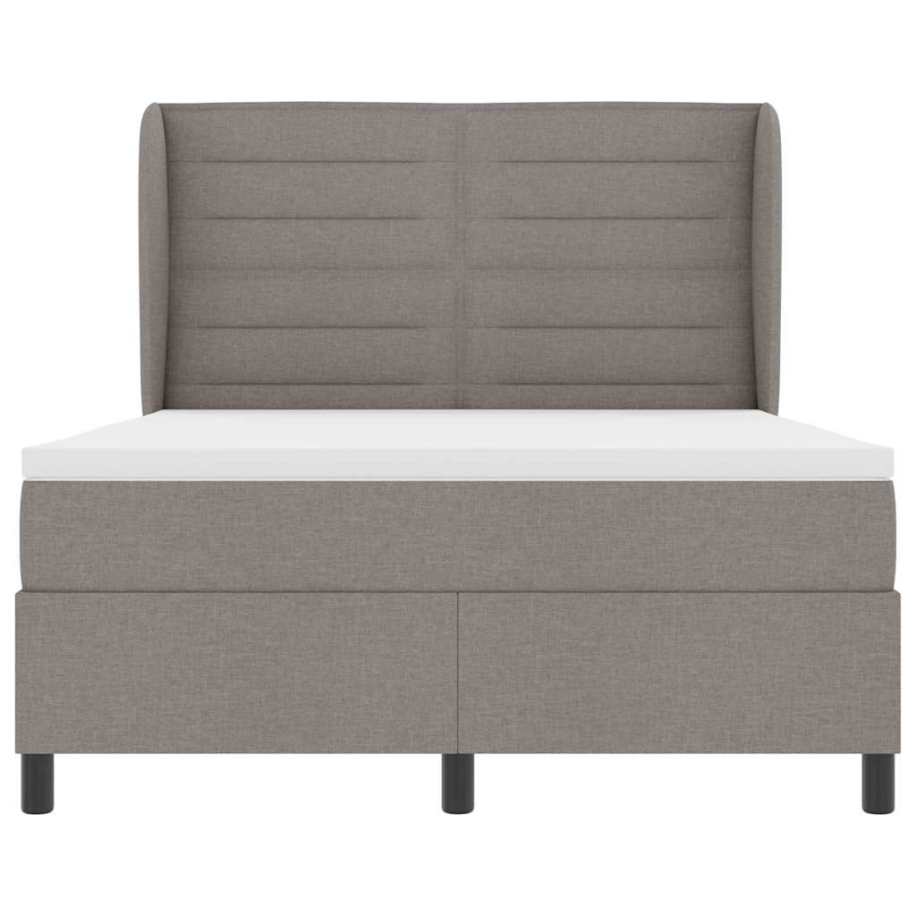 Box spring seng med madras Gråbrun 140 x 200 cm Stof
