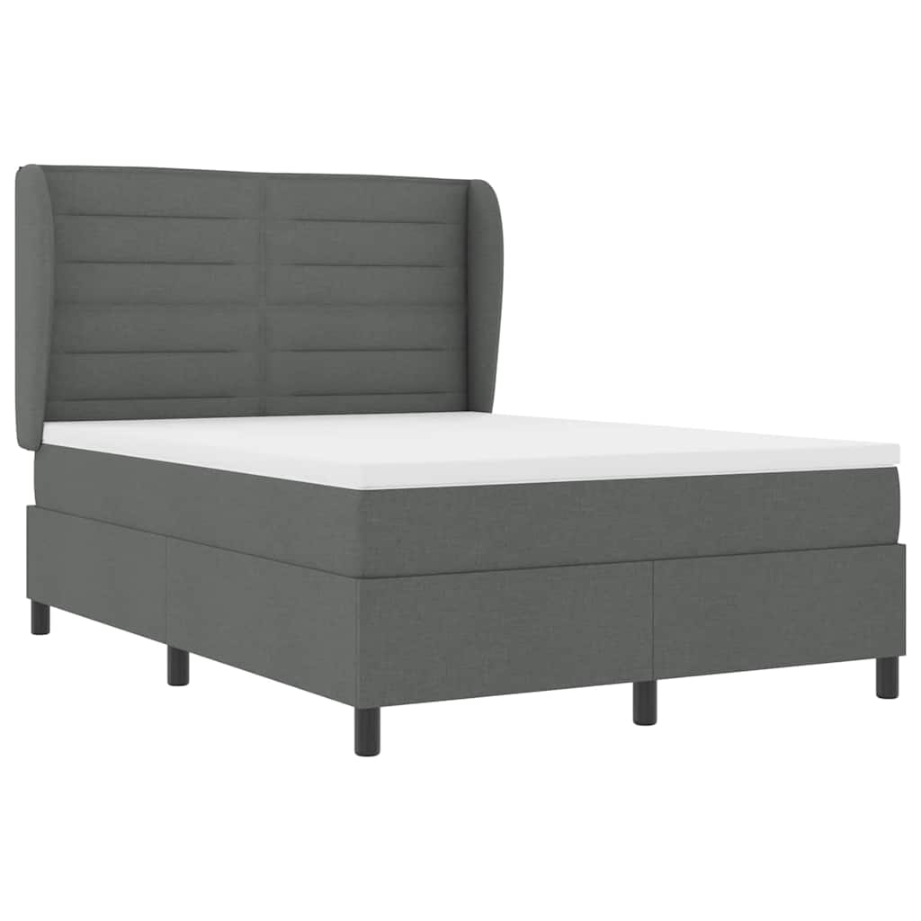 Box spring seng med madras Mørkegrå 160 x 200 cm Stof