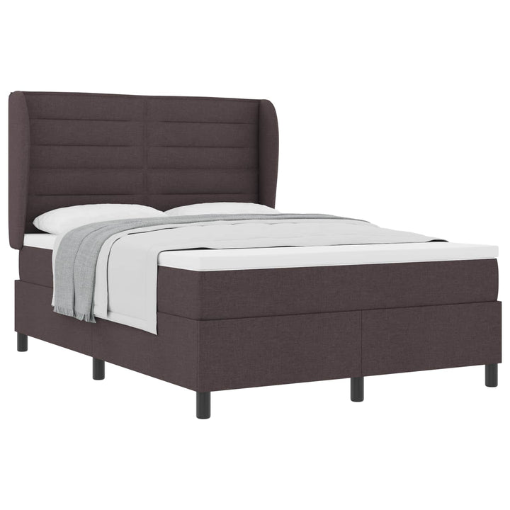Box spring seng med madras Mørkebrun 160 x 200 cm Stof