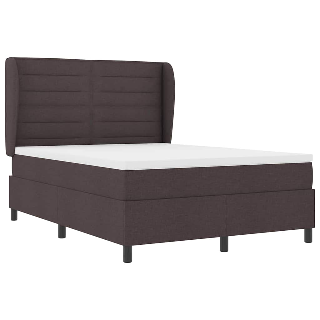 Box spring seng med madras Mørkebrun 160 x 200 cm Stof