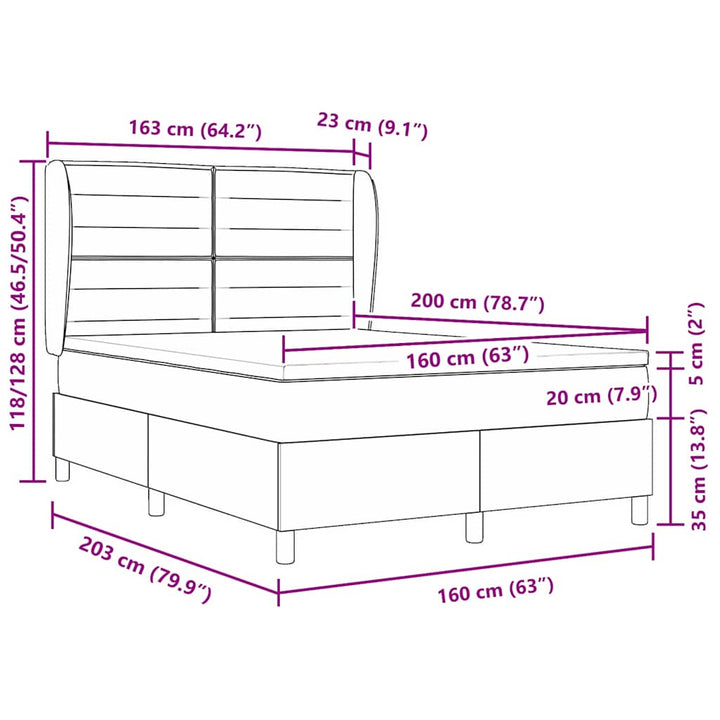 Box spring seng med madras Mørkebrun 160 x 200 cm Stof