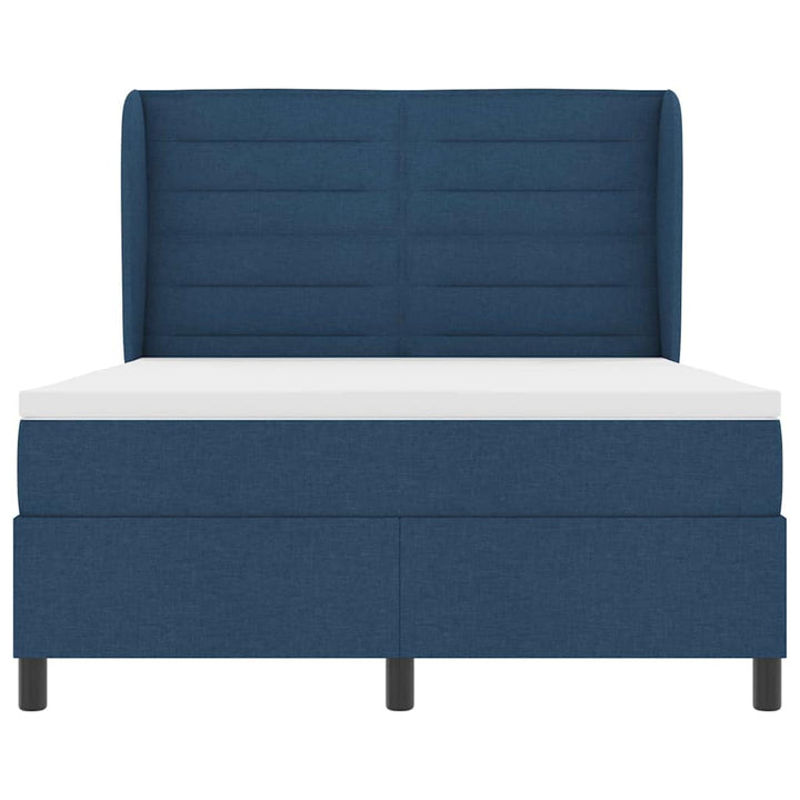 Box spring seng med madras med hovedgærde Blå 160 x 200 cm Stof