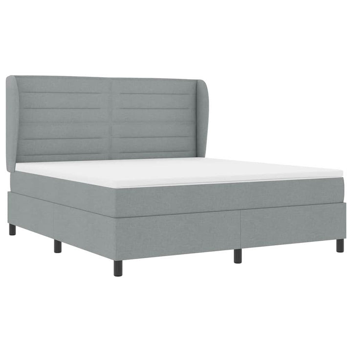 Box spring seng med madras Lysegrå 180 x 200 cm Stof