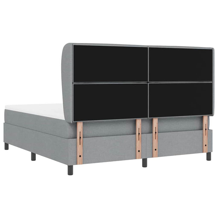 Box spring seng med madras Lysegrå 180 x 200 cm Stof