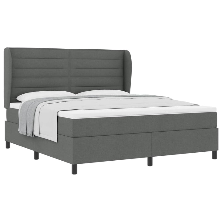 Box spring seng med madras Mørkegrå 180 x 200 cm Stof