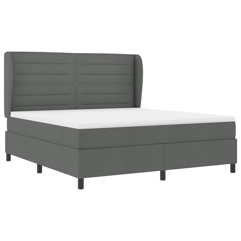 Box spring seng med madras Mørkegrå 180 x 200 cm Stof